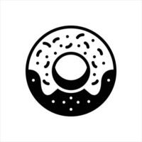 Solid icon donut vector