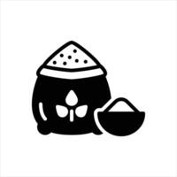 Solid icon flour vector