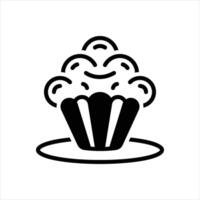 Solid icon muffin vector