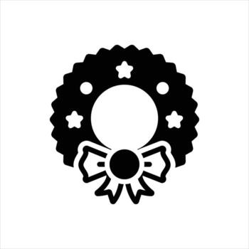 Solid icon wreath vector