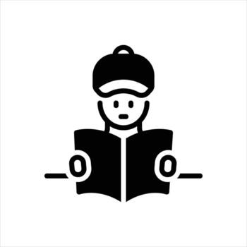 Solid icon reader vector