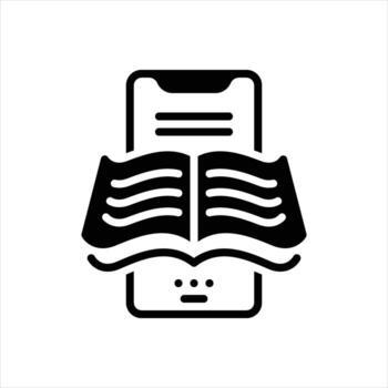 Solid icon e-book vector