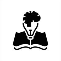 Solid icon knowledge vector