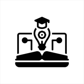 sólido icono aprendizaje vector