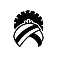 Solid turban icon vector