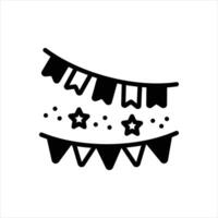 Solid icon paper-garland vector