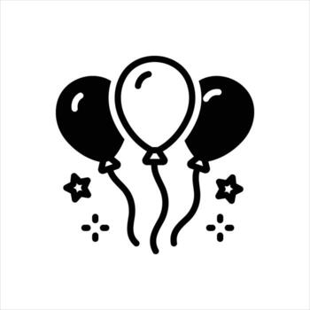 Solid icon balloons vector