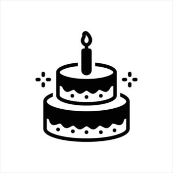 Solid icon cake vector