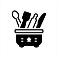 Solid icon utensils vector