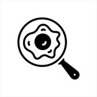 Solid icon fried-egg vector