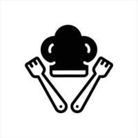 Solid chef-hat icon vector