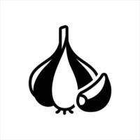 Solid icon garlic vector