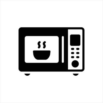 Solid icon microwave vector