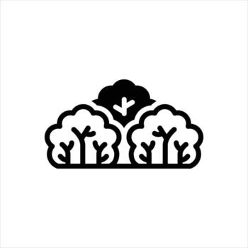 Solid icon shrub vector