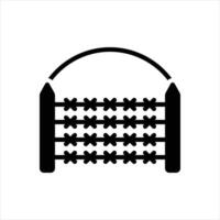 Solid fence icon vector