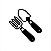 Solid icon fork-and-trowel vector