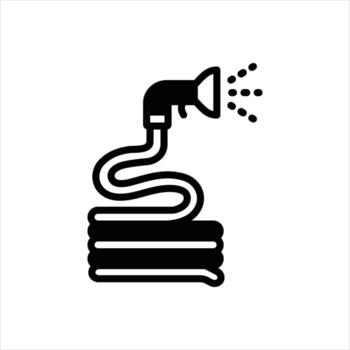 Solid icon hose vector