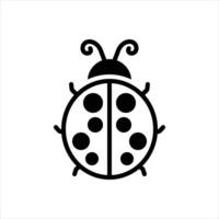 Solid icon ladybug vector