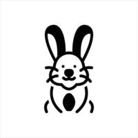 Solid icon rabbit vector