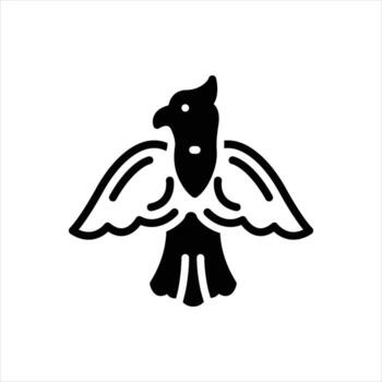 Solid icon bird vector