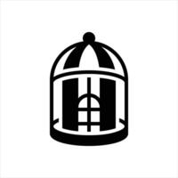 Solid icon bird-cage vector