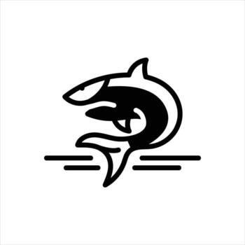 sólido icono pescado vector