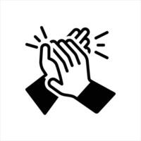 Solid icon applause vector