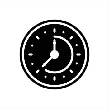 sólido reloj icono vector