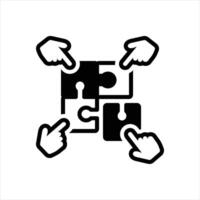 Solid icon collaboration vector