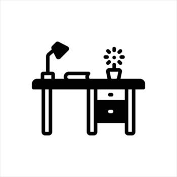 sólido escritorio icono vector