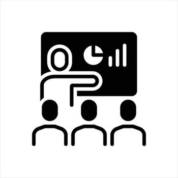 Solid icon presentation vector