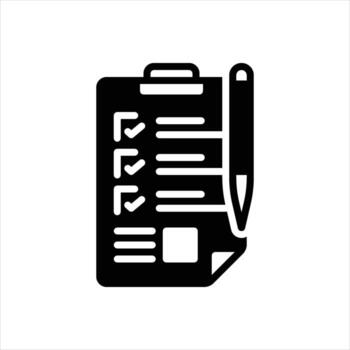 Solid icon questionnaire vector
