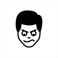 Solid icon angry vector
