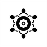 Solid icon teamwork vector