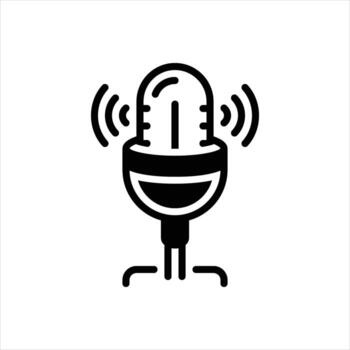 Solid icon microphone vector