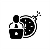 Solid icon deadline vector
