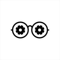 Solid icon observe vector