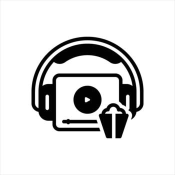 Solid icon entertainment vector