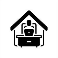 Solid icon remote-work vector