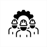 Solid icon worker vector