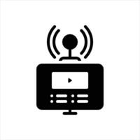 Solid icon broadcasting vector