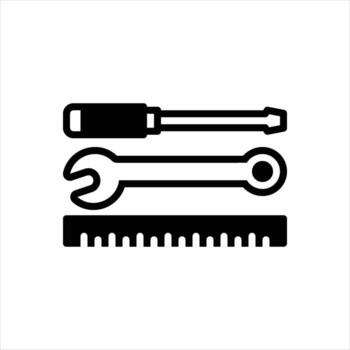 Solid icon tools vector