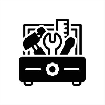 Solid icon toolbox vector