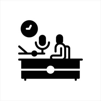 Solid icon podcaster vector