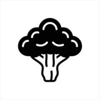 Solid icon broccoli vector
