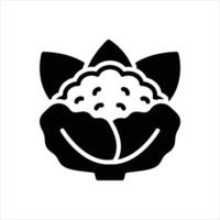Solid icon cauliflower vector