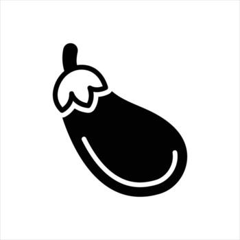 Solid icon eggplant vector