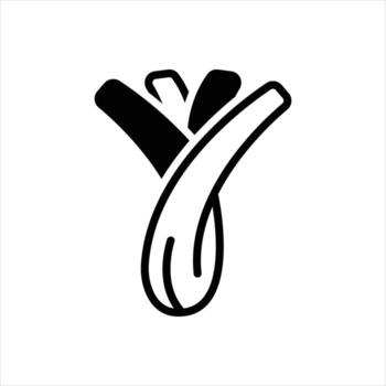 sólido icono Puerro vector