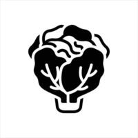 Solid icon lettuce vector