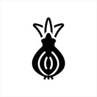 Solid onion icon vector